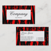 Mitteletikett - Schwarz/Rot Abstrakt Visitenkarte (Vorne/Hinten)