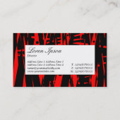 Mitteletikett - Schwarz/Rot Abstrakt Visitenkarte (Rückseite)