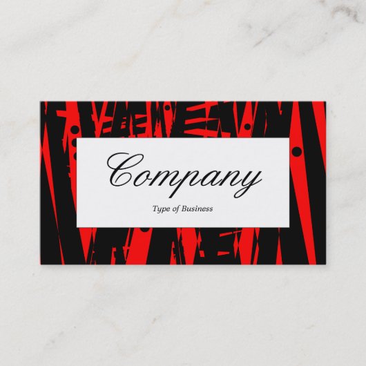 Mitteletikett - Schwarz/Rot Abstrakt Visitenkarte (Vorderseite)
