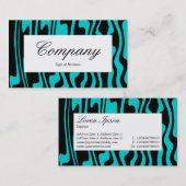 Mitteletikett - Wavy Black und Türkis Visitenkarte (Vorne/Hinten)