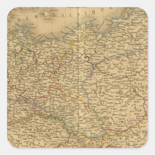 Mitteleuropa 3 quadratischer aufkleber (Vorderseite)