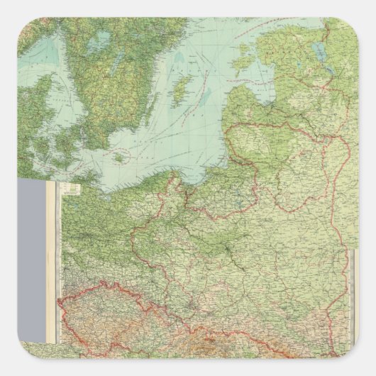 Mitteleuropa Quadratischer Aufkleber (Vorderseite)