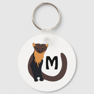 Mitteleuropäische Pine-Marten-Monogramm Schlüsselanhänger