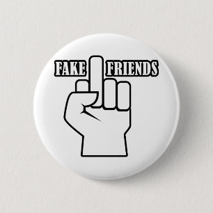 Mittelfinger Falsche Freunde Button
