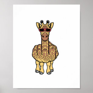 Mittelfinger-Giraffe Lustig Beleidigend Unverschäm Poster