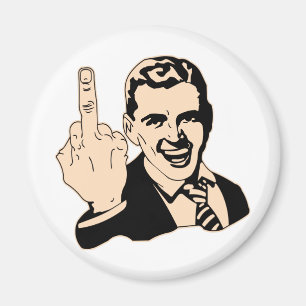 Mittelfinger-Gruß Retro Magnet