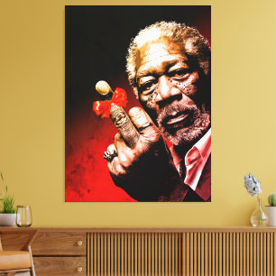 Mittelfinger-Kunst mit roter Schleife Leinwanddruck
