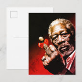 Mittelfinger-Kunst mit roter Schleife Postkarte (Vorne/Hinten)