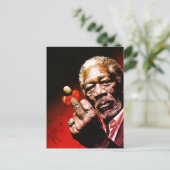 Mittelfinger-Kunst mit roter Schleife Postkarte (Stehend Vorderseite)