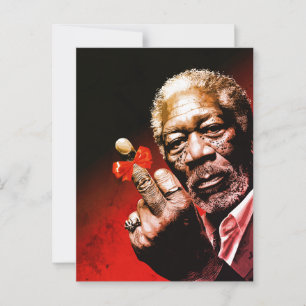 Mittelfinger-Kunst mit roter Schleife Postkarte