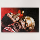 Mittelfinger-Kunst mit roter Schleife Puzzle (Horizontal)