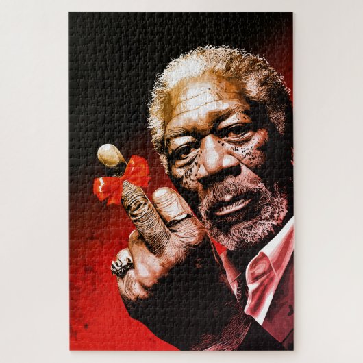 Mittelfinger-Kunst mit roter Schleife Puzzle (Vertikal)