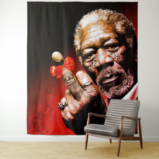 Mittelfinger-Kunst mit roter Schleife Wandteppich (Beispiel)