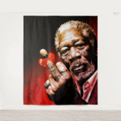 Mittelfinger-Kunst mit roter Schleife Wandteppich (Vorderseite)