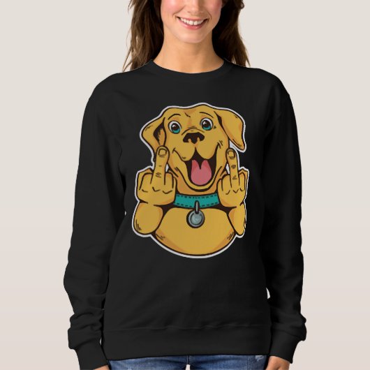 Mittelfinger Labrador Retriever Sweatshirt (Vorderseite)