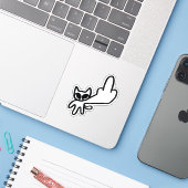 Mittelfinger-Meme Aufkleber (Laptop mit iPhone)
