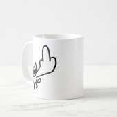 Mittelfinger Meme Kaffeetasse (Vorderseite Links)