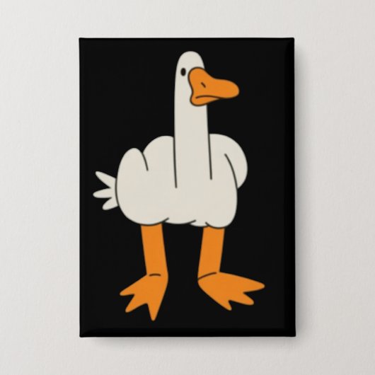Mittelfinger Möwe Humor Lustige Geste Finger Weg Button (Vorderseite)