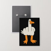 Mittelfinger Möwe Humor Lustige Geste Finger Weg Button (Vorderseite/Rückseite)