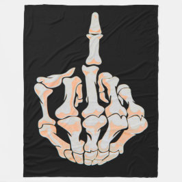 Mittelfinger-Schädel-Satin-Hintergrund Fleecedecke