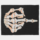 Mittelfinger-Schädel-Satin-Hintergrund Fleecedecke (Vorderseite (Horizontal))