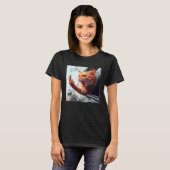 Mittelfinger Wütend Fahrende Katze T-Shirt (Vorne ganz)