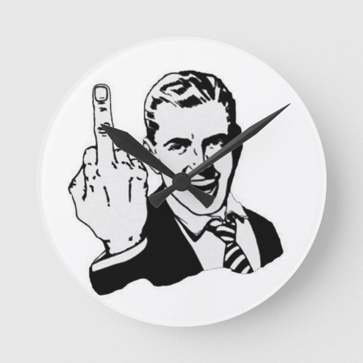 Mittelfingeruhrentwurf Runde Wanduhr (Vorderseite)
