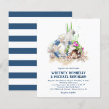 Mittelfristige Einladungen für Hochzeiten am Stran