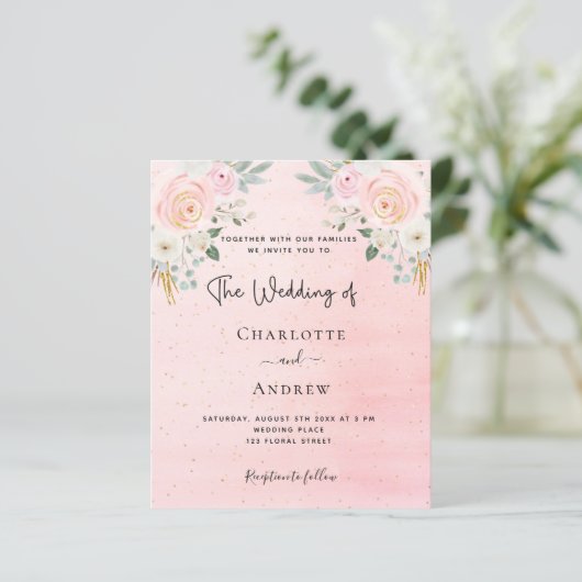 Mittelfristige Hochzeit rot pinkfarbene Blütenmedi (Stehend Vorderseite)