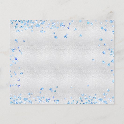 Mittelfristige Silberblauherzen Save the Date (Rückseite)