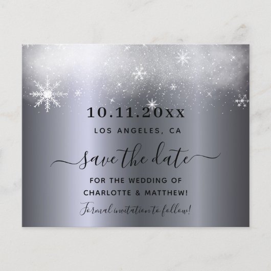 Mittelfristiger Silberschnee Save the Date (Vorderseite)