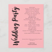 Mittelfristiges Hochzeitsprogramm in Rosa (Rückseite)