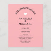 Mittelfristiges Hochzeitsprogramm in Rosa (Vorderseite)