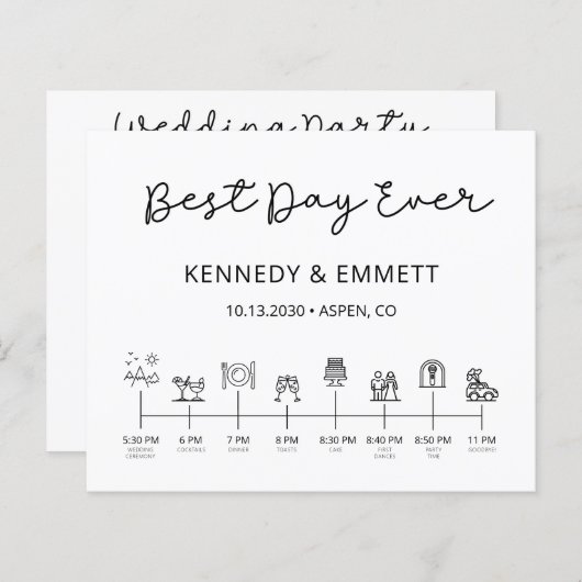 Mittelfristiges Programm für moderne Hochzeitstage (Vorne/Hinten)