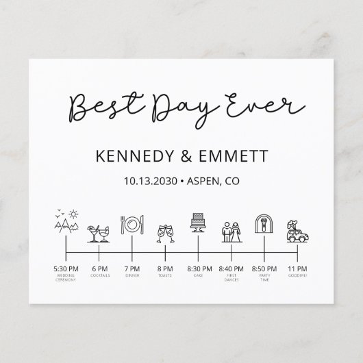 Mittelfristiges Programm für moderne Hochzeitstage (Vorderseite)