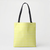 Mittelgelber und weißer Gingham-Karo Tasche (Vorderseite)