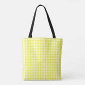 Mittelgelber und weißer Gingham-Karo Tasche (Rückseite)