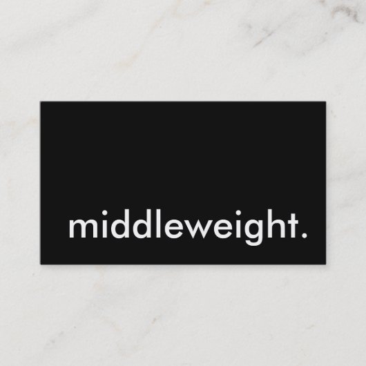 Mittelgewicht. Visitenkarte (Vorderseite)