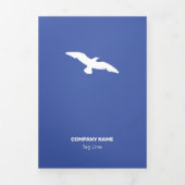 Mittelgradiger monochromer Flat Flying Bird Dreifach Gefaltete Karte (Cover)