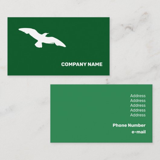 Mittelgradiger monochromer Flat Flying Bird Visitenkarte (Vorne/Hinten)