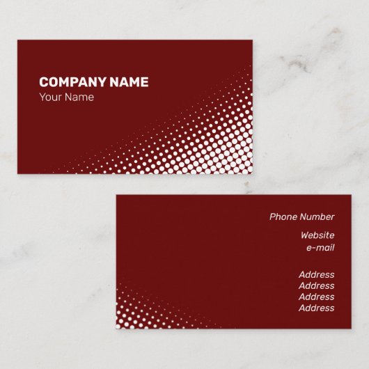 mittelgradiger weißer Halbtoneffekt Visitenkarte (Vorne/Hinten)