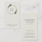 Mittelgrau-Monogramm für moderne geometrische Gree Visitenkarte (Vorne/Hinten)