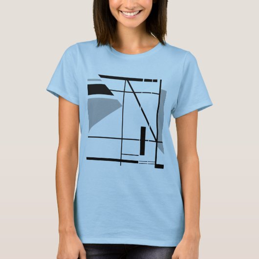 Mittelgrau, zeitgenössischer geometrischer MCM-Loo T-Shirt (Vorderseite)