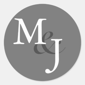 Mittelgraue Mit Monogramm Hochzeitsstipps Umschlag Runder Aufkleber