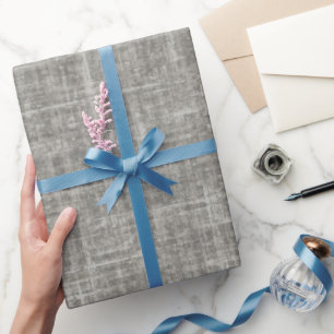 Mittelgrauer Leinen Geschenkpapier