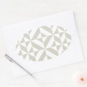 Mittelgraues geometrisches Deko Cube-Muster Ovaler Aufkleber (Umschlag)