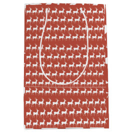Mittelgroße Liebestasche Medium Red Reindeer Patte Mittlere Geschenktüte