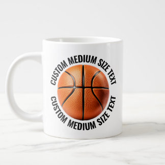 Mittelgroße personalisierte Text Riesen-Basketball Jumbo-Tasse