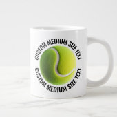 Mittelgroße Personalisierte Text Riesiger Tennisbe Jumbo-Tasse (Rechts)
