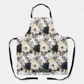 Mittelgroße Schürze für Girlanden in Schwarz und W (Vorderseite)